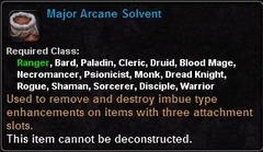 In-game tooltip for Major Arcane Solvent