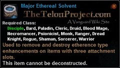 In-game tooltip for Major Ethereal Solvent