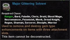 In-game tooltip for Major Glittering Solvent