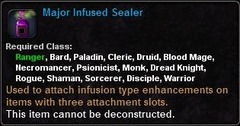 In-game tooltip for Major Infused Sealer