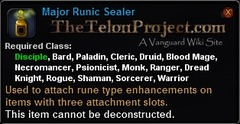 In-game tooltip for Major Runic Sealer