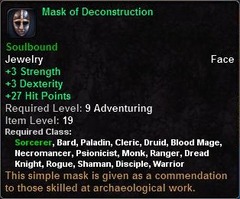 In-game tooltip for Mask Of Deconstruction