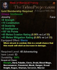 In-game tooltip for Mask of Maniacal Frenzy
