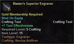 In-game tooltip for Master's Superior Engraver