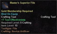 In-game tooltip for Master's Superior File