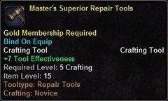 In-game tooltip for Master's Superior Repair Tools