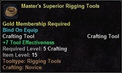 In-game tooltip for Master's Superior Rigging Tools