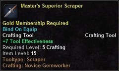 In-game tooltip for Master's Superior Scraper