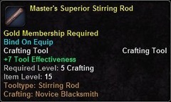 In-game tooltip for Master's Superior Stirring Rod