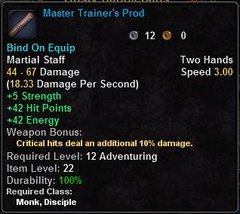 In-game tooltip for Master Trainers Prod