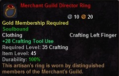 In-game tooltip for Merchant Guild Director Ring