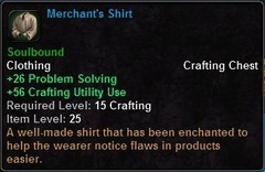 In-game tooltip for Merchant's Shirt