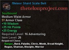 In-game tooltip for Meteor Shard Scale Belt