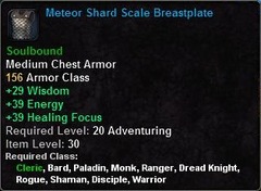 In-game tooltip for Meteor Shard Scale Breastplate