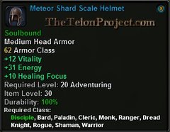 In-game tooltip for Meteor Shard Scale Helmet