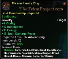 In-game tooltip for Miceon Family Ring