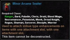 In-game tooltip for Minor Arcane Sealer