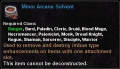 In-game tooltip for Minor Arcane Solvent