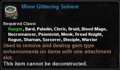 In-game tooltip for Minor Glittering Solvent