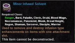 In-game tooltip for Minor Infused Solvent
