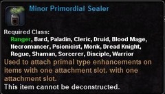 In-game tooltip for Minor Primordial Sealer