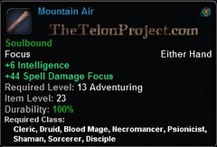 In-game tooltip for Mountain Air