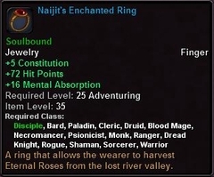 In-game tooltip for Naijit's Enchanted Ring