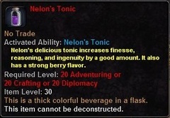 In-game tooltip for Nelon's Tonic