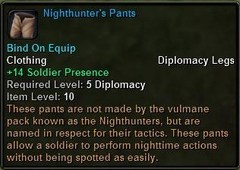 In-game tooltip for Nighthunters Pants