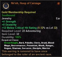 In-game tooltip for Nir'eh, Hoop Of Carnage