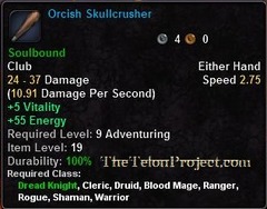 In-game tooltip for Orcish Skullcrusher