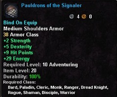 In-game tooltip for Pauldrons Of The Signaler