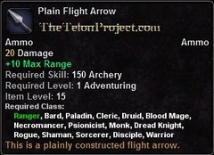 In-game tooltip for Plain Flight Arrow