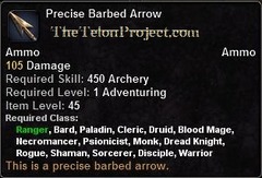 In-game tooltip for Precise Barbed Arrow