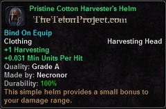 In-game tooltip for Pristine Cotton Harvester's Helm
