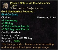 In-game tooltip for Pristine Mature Vielthread Miner's Tunic