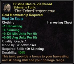 In-game tooltip for Pristine Mature Vielthread Skinner's Tunic