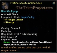 In-game tooltip for Pristine Scout's Ammo Case