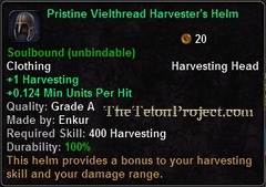 In-game tooltip for Pristine Vielthread Harvester's Helm