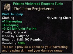 In-game tooltip for Pristine Vielthread Reaper's Tunic