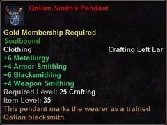 In-game tooltip for Qalian Smith's Pendant