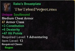 In-game tooltip for Rake's Breastplate