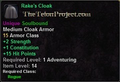 In-game tooltip for Rake's Cloak