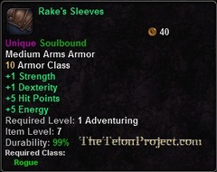 In-game tooltip for Rake's Sleeves