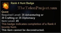 In-game tooltip for Rank 4 Hunt Badge