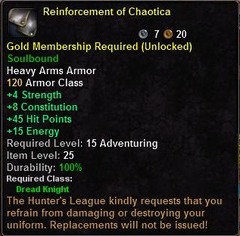 In-game tooltip for Reinforcement of Chaotica