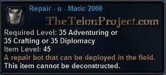 In-game tooltip for Repair - O - Matic 2000