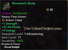 In-game tooltip for Revenant's Boots