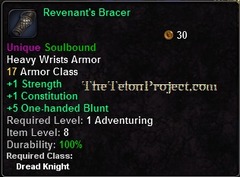 In-game tooltip for Revenant's Bracer
