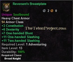 In-game tooltip for Revenant's Breastplate